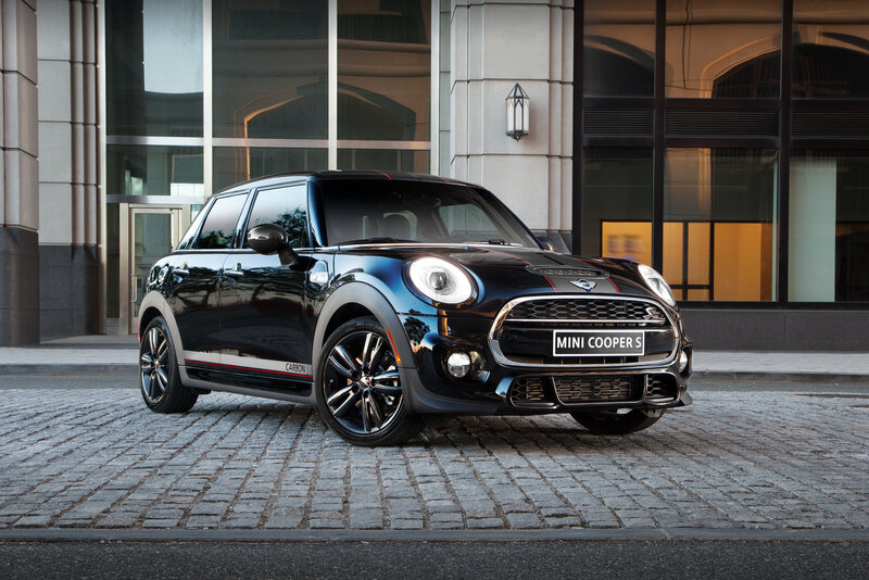 Black Mini Cooper S parked