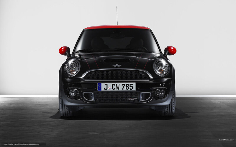 black mini cooper with red accents