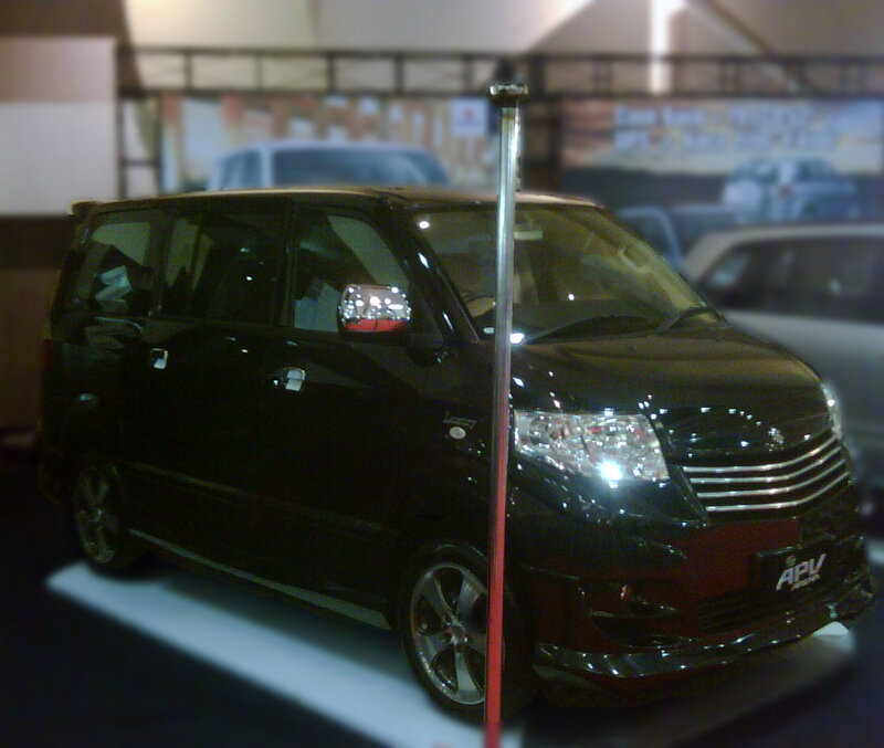 black minivan on display
