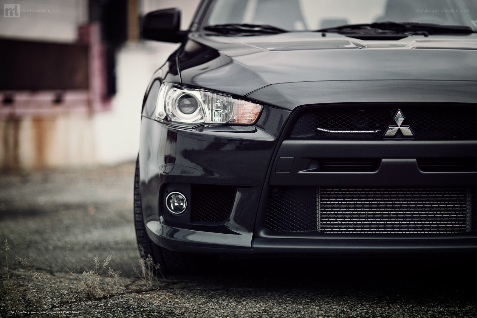black mitsubishi car front
