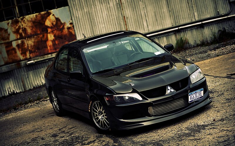 black mitsubishi lancer evolution