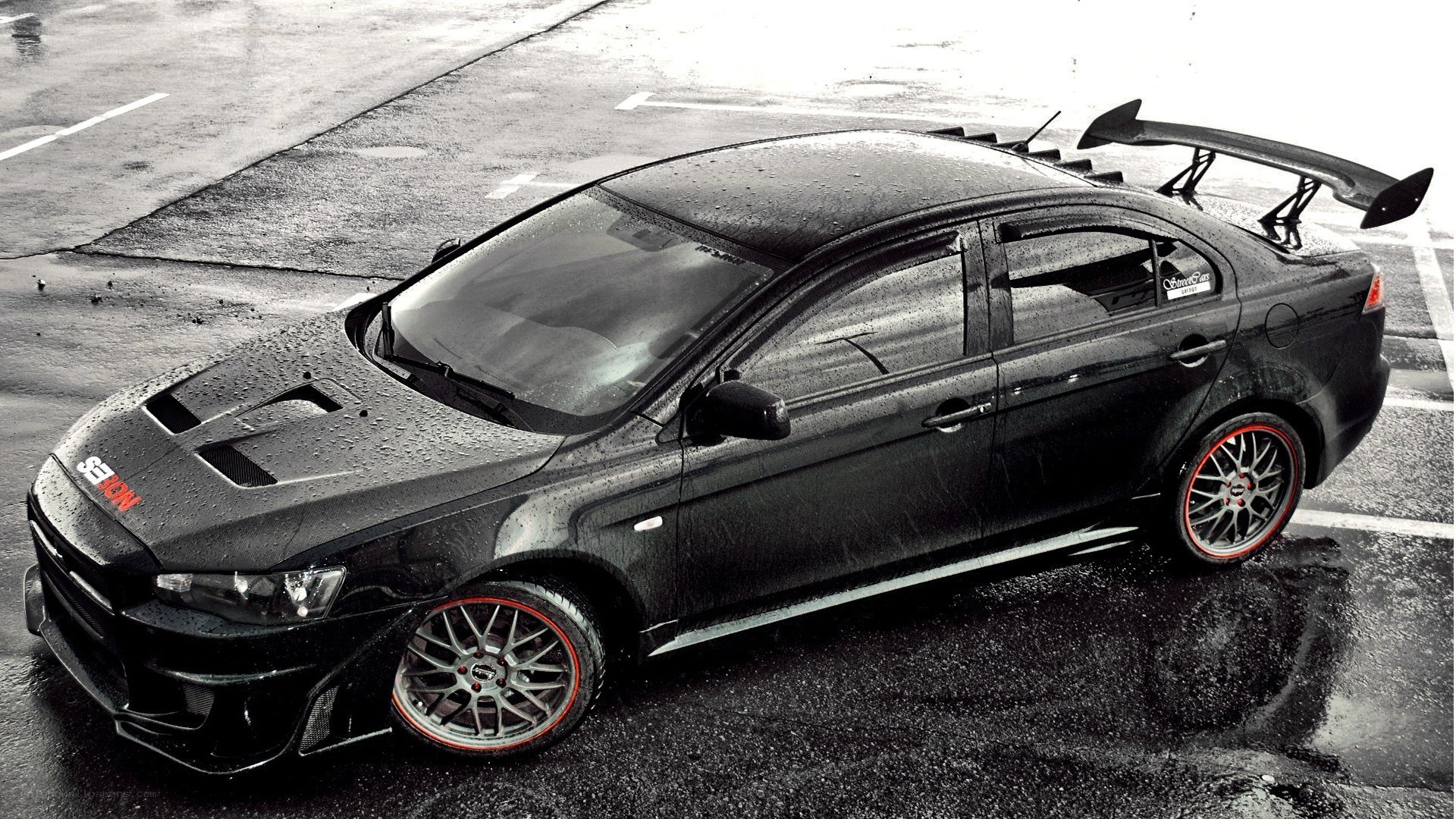 black mitsubishi lancer evolution