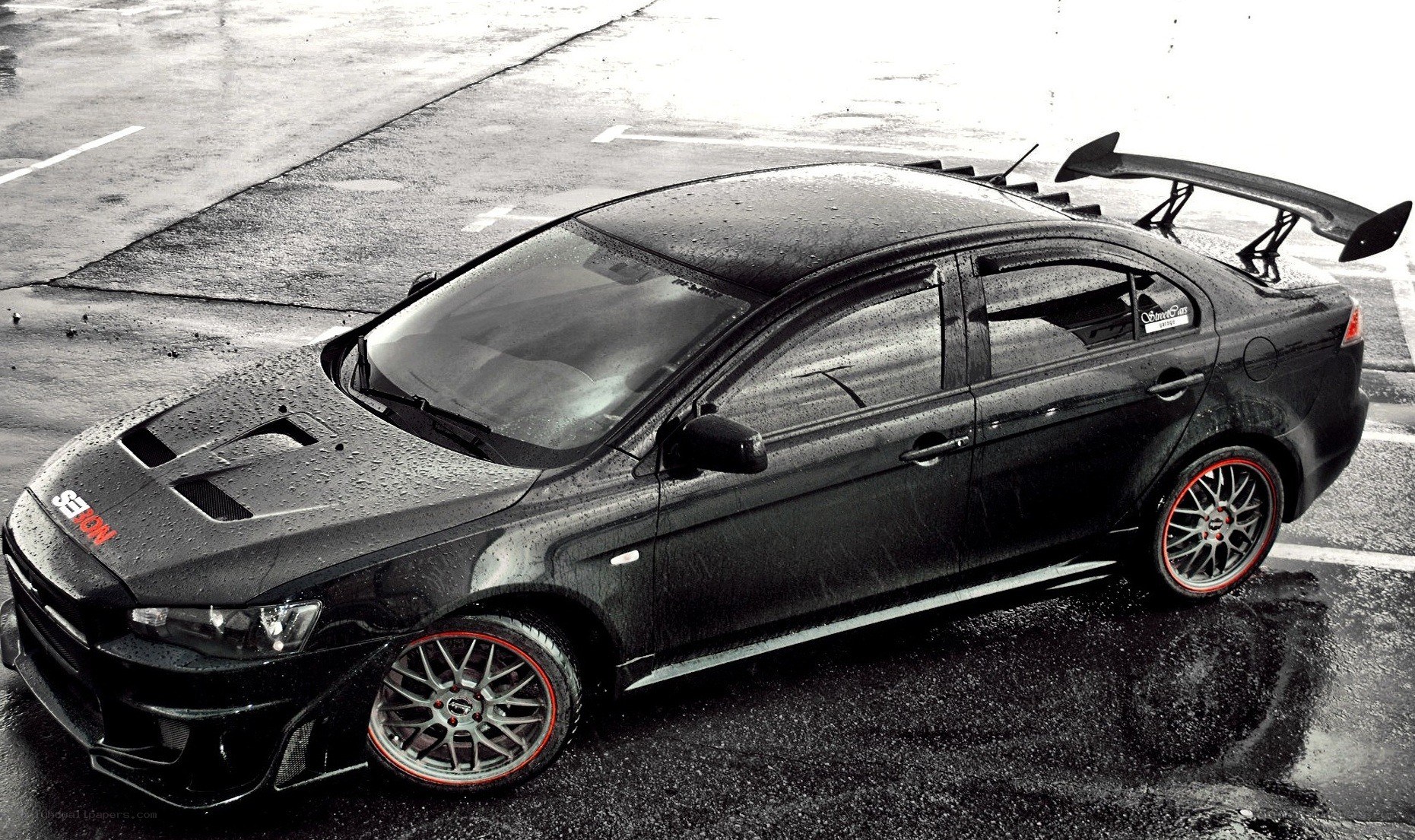 black mitsubishi lancer evolution