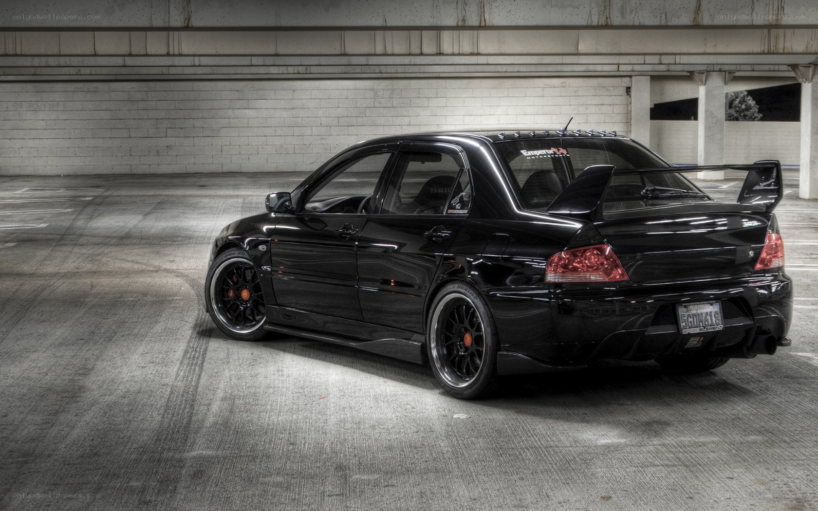 black mitsubishi lancer evolution