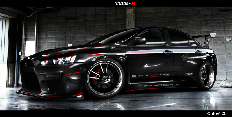 black mitsubishi lancer evolution