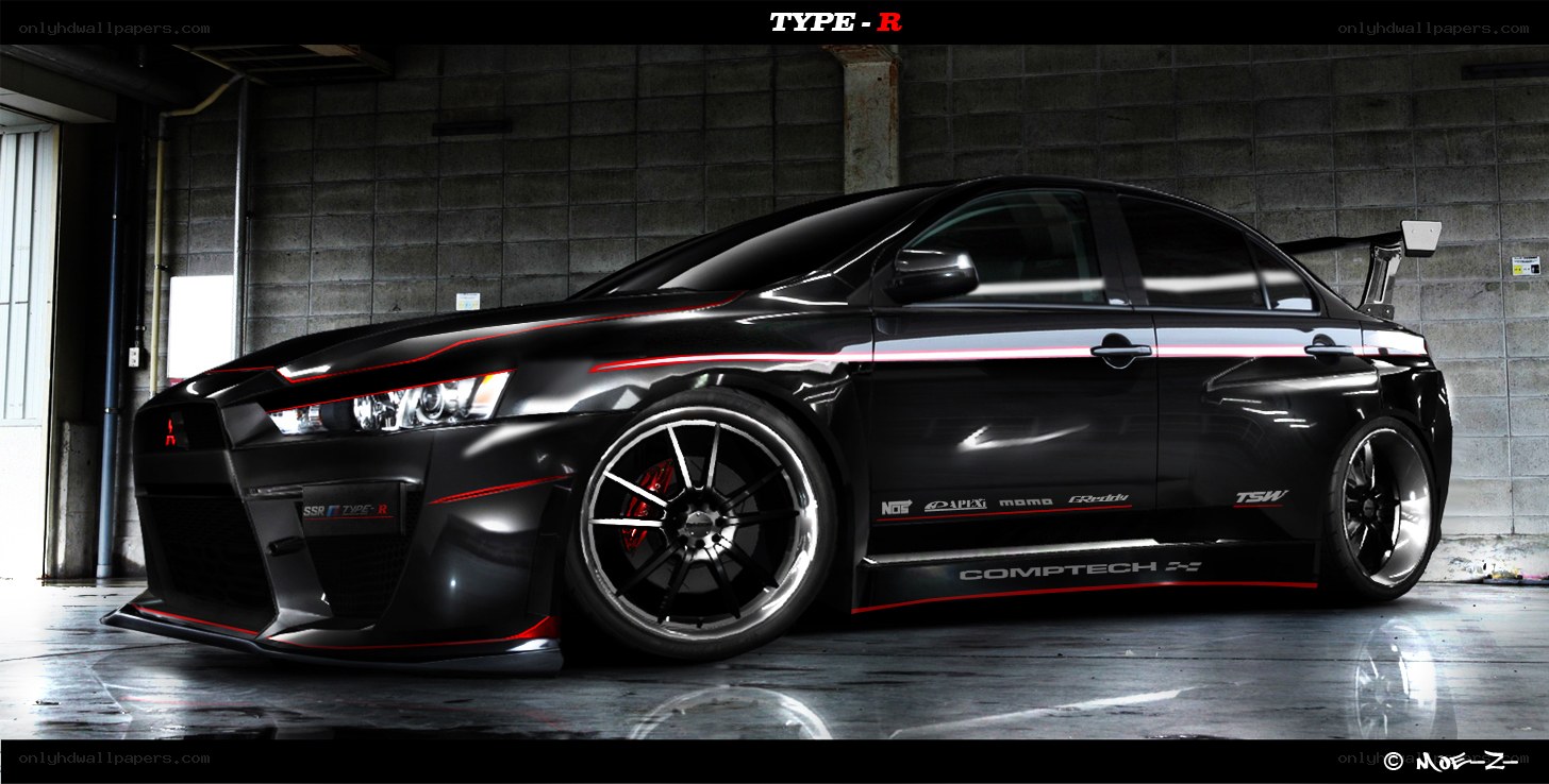 black mitsubishi lancer evolution