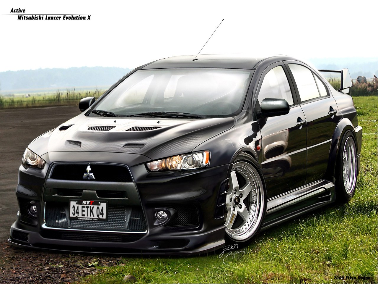 Black Mitsubishi Lancer Evolution X
