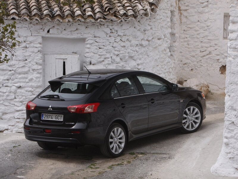 black mitsubishi lancer parked