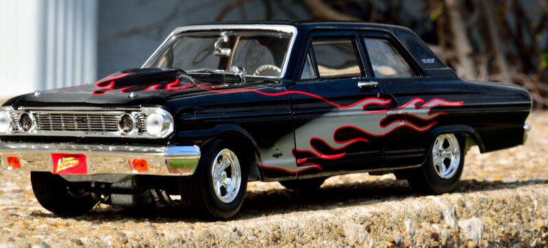 Black Model Car — Dramatic, Afternoon, Photograph, Flame Decals