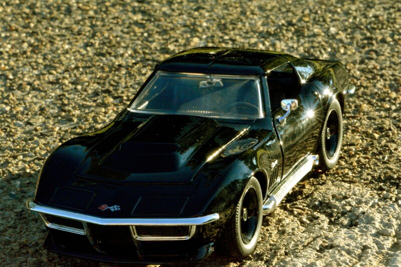 Black Model Car — Dramatic, Sunset