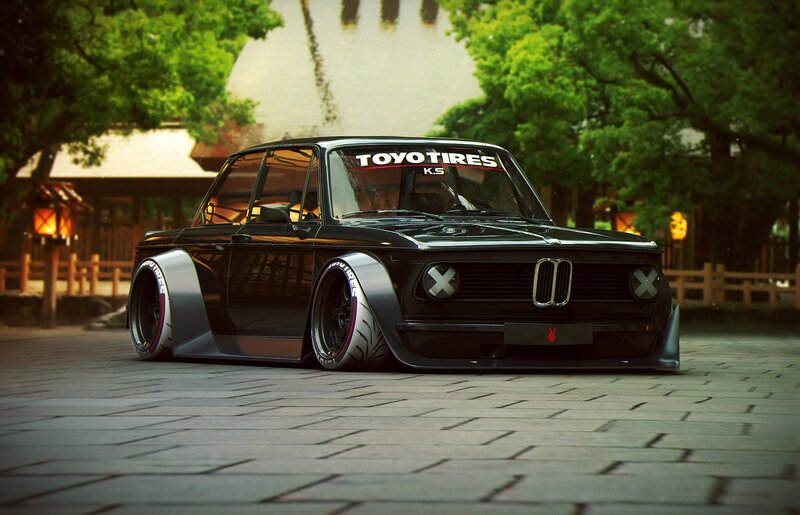 Black Modified Bmw Car — Dramatic, Afternoon, Digital Art