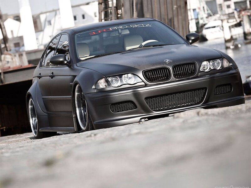 Black Modified BMW Car — Dramatic