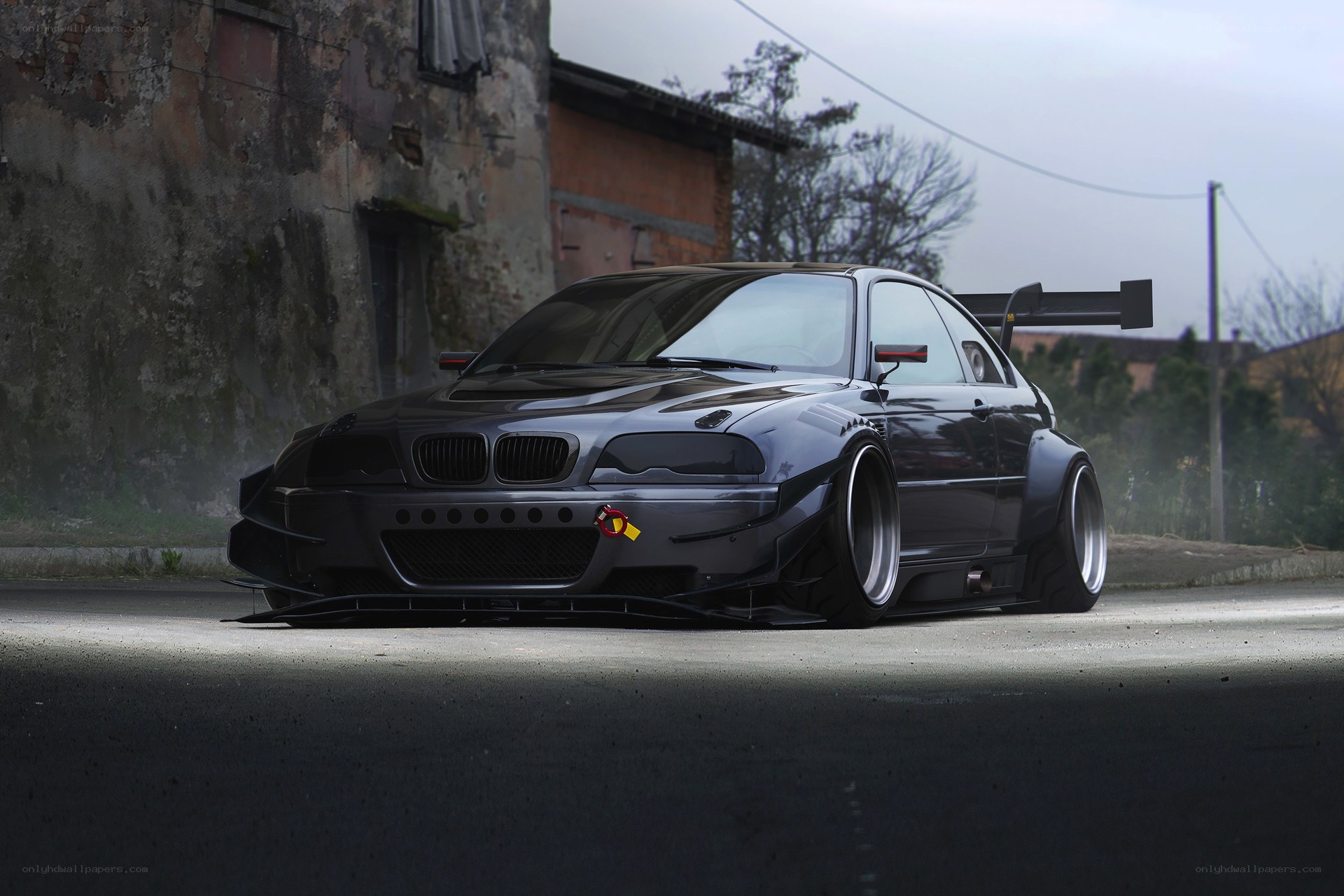 black modified bmw coupe