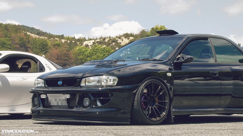 Black Modified Car — Calm, Afternoon, Photograph, White Car