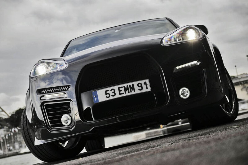 Black Modified Car — Dramatic, Photograph, License Plate