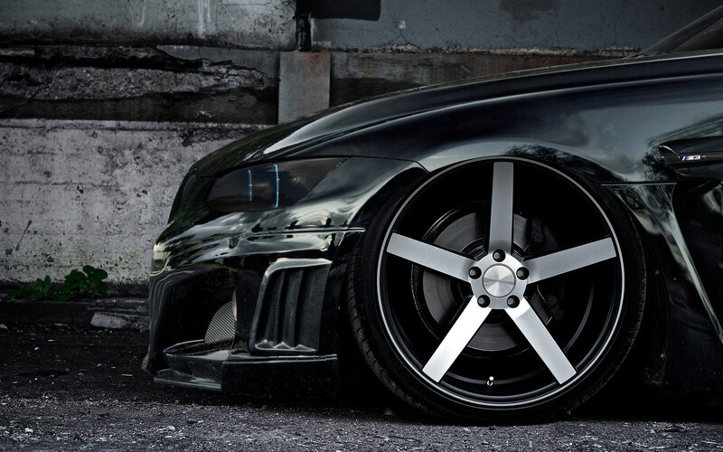 Black Modified Car — Dramatic, Photograph, Wheel