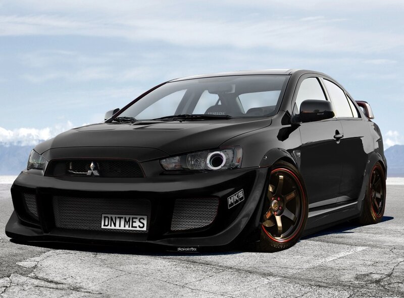 Black Modified Car — Dramatic, Photograph, Wheels, Mountains