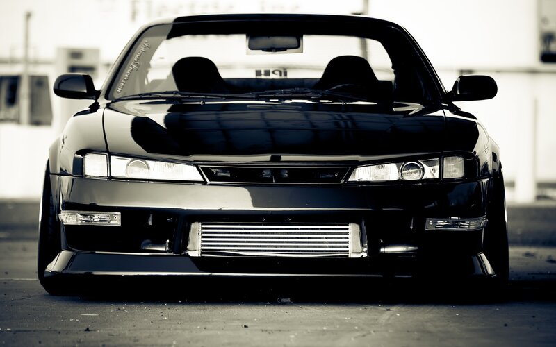Black Modified Car — Dramatic, Photograph, Windshield, Headlights