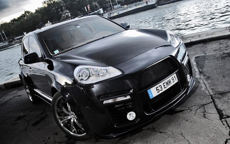 Black Modified Car — Dramatic, Sunset, Photograph