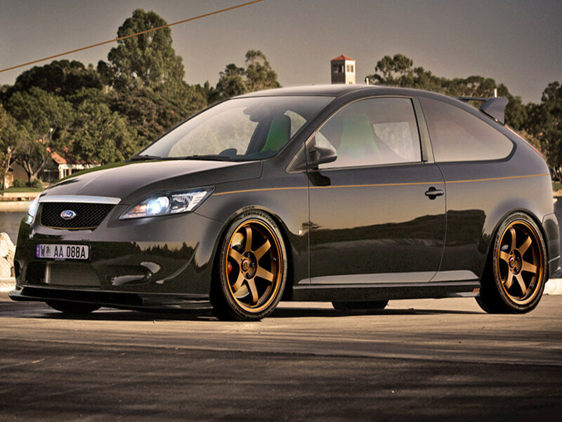 Black Modified Car — Dramatic, Sunset, Photograph, Trees