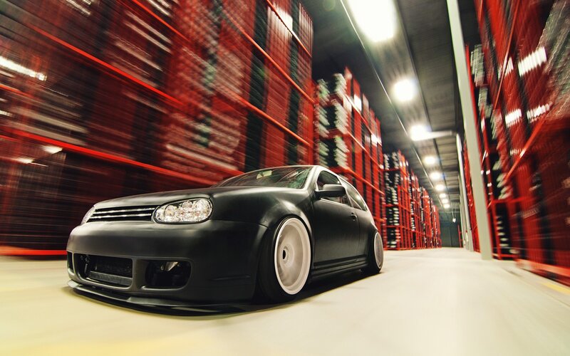 Black Modified Car — Dynamic, Photograph