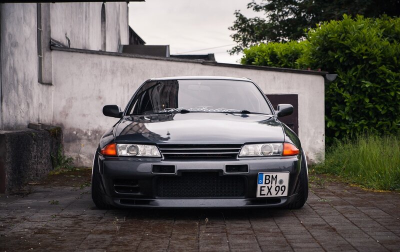 Black Modified Car — Gray, Calm, Photograph