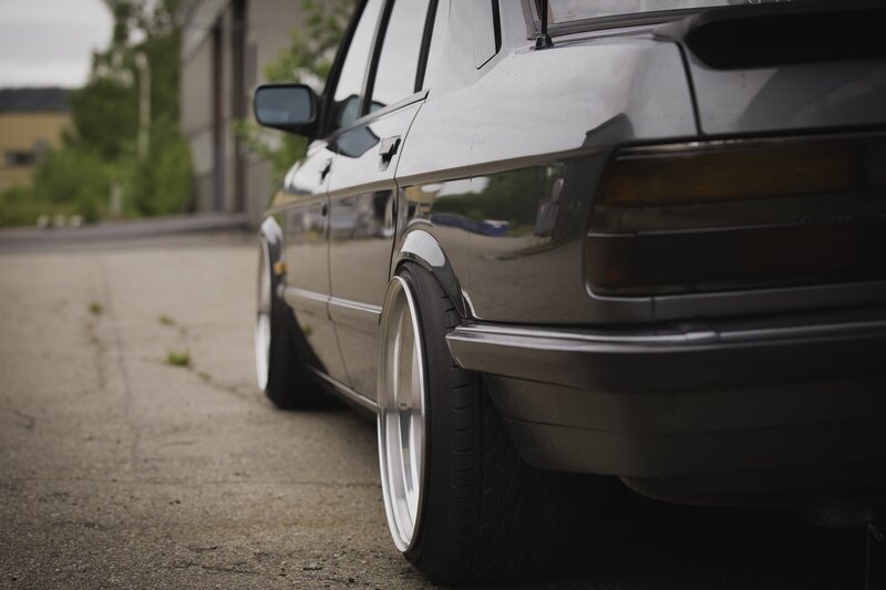 Black Modified Car — Gray, Calm