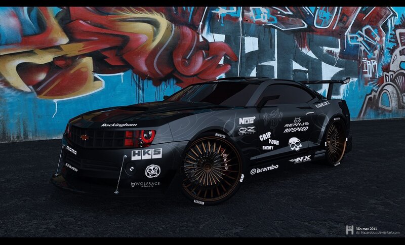 Black Modified Car — Urban, 3d Render