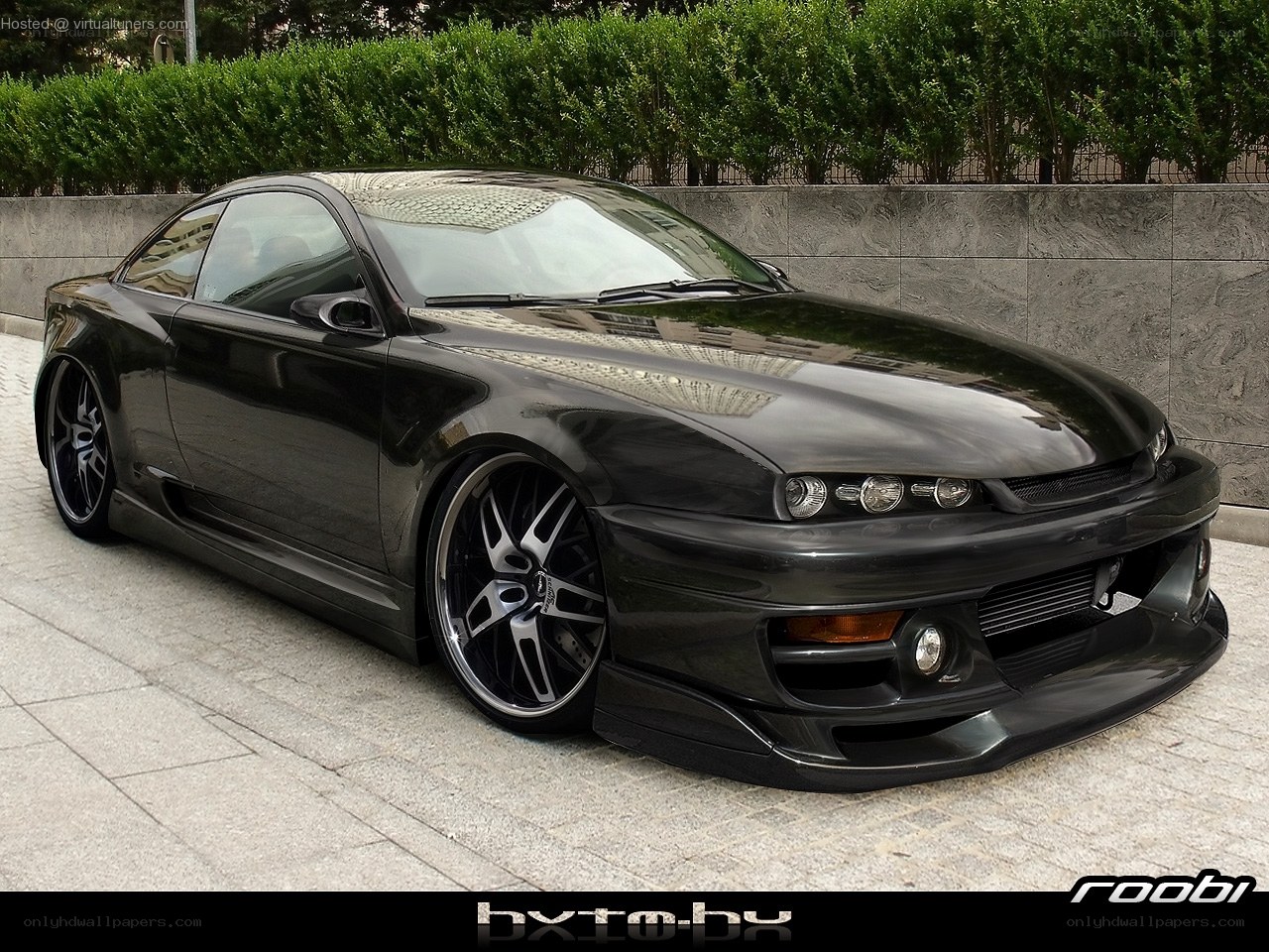 black modified coupe car