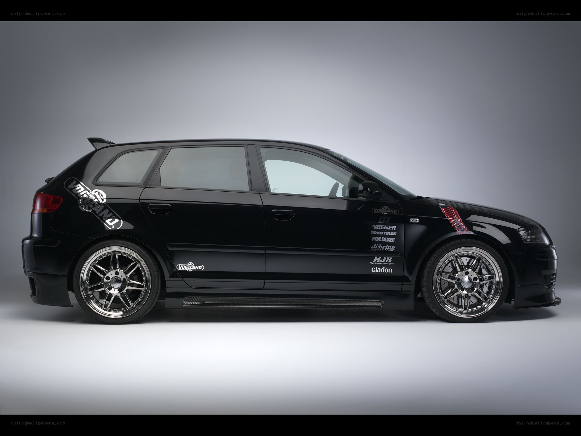 black modified hatchback car