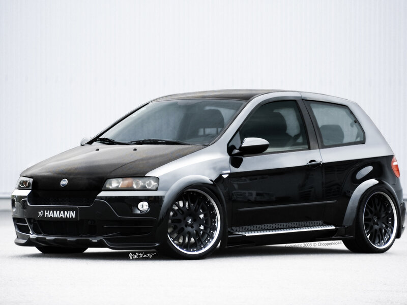 black modified hatchback car