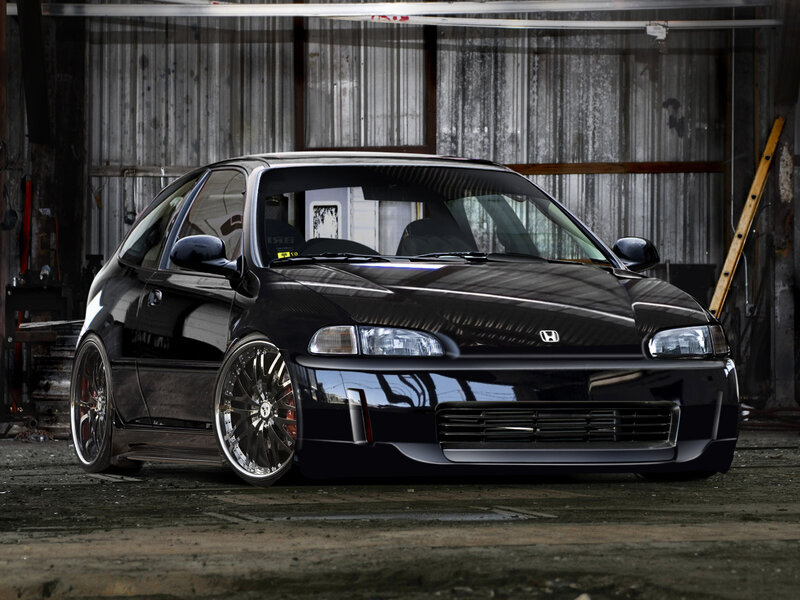 Black Modified Hatchback — Dramatic