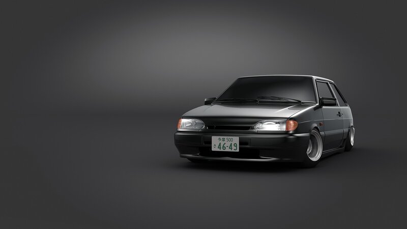 Black Modified Hatchback — Gray