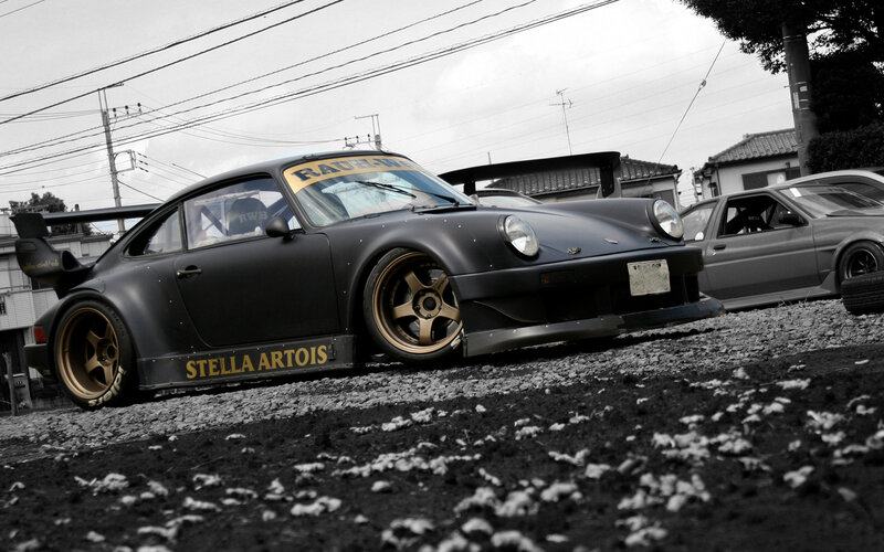Black Modified Porsche — Dramatic