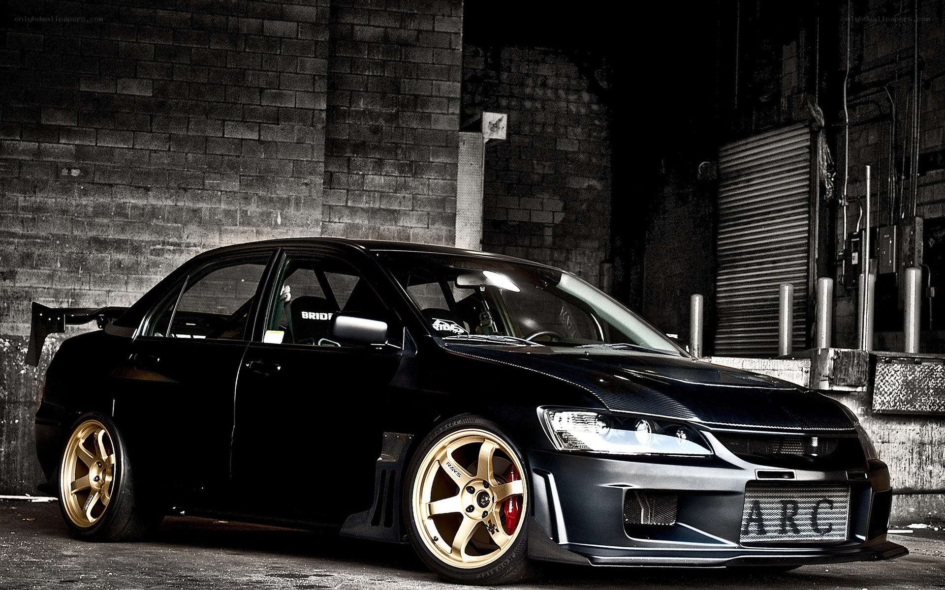 black modified sedan car