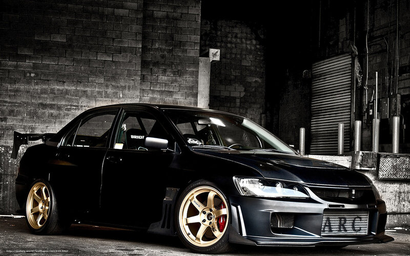 black modified sedan car
