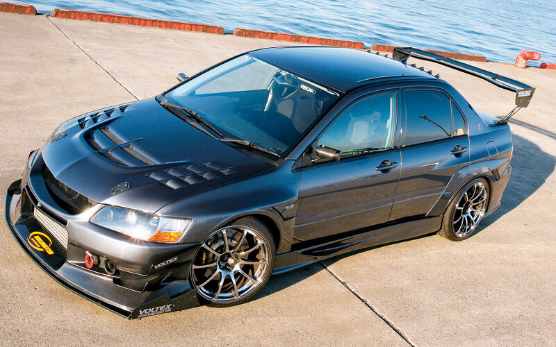 Black Modified Sedan — Dramatic, Afternoon, Photograph