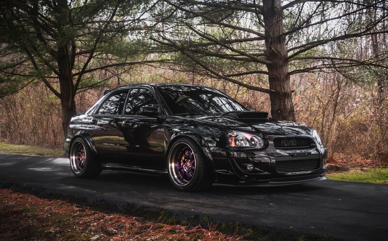Black Modified Sedan — Dramatic, Autumn