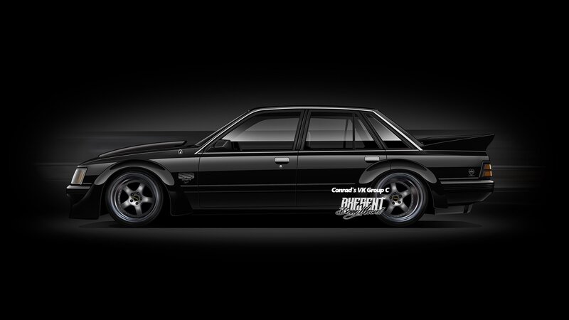 Black Modified Sedan — Dramatic, Digital Art, Car