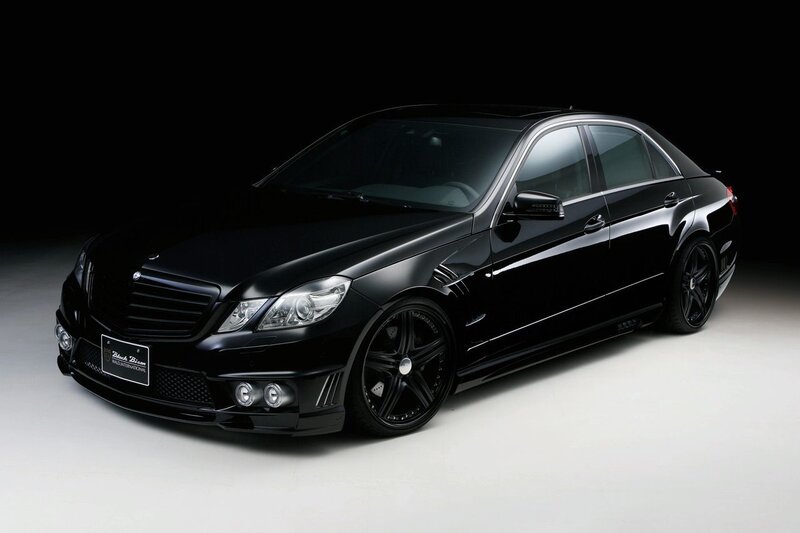 Black Modified Sedan — Dramatic, Photograph, Car, Wheels, Headlights, White