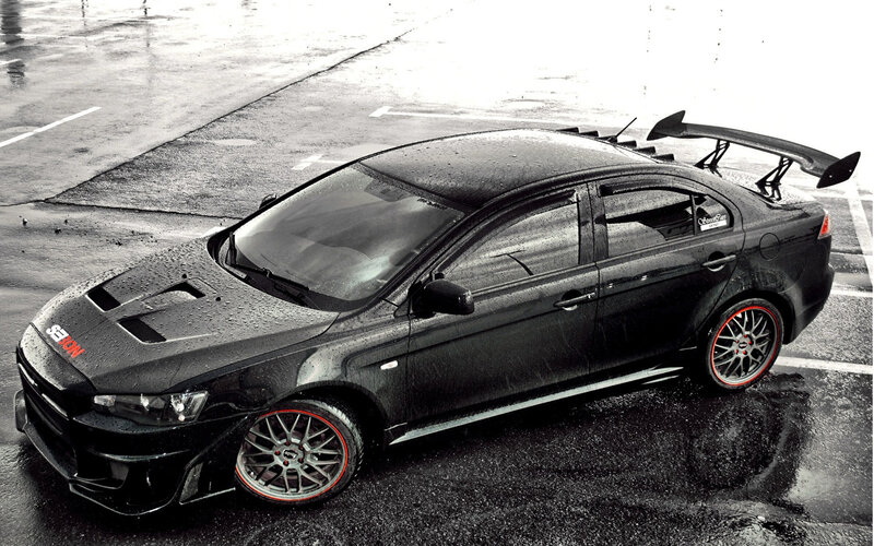 Black Modified Sedan — Dramatic, Photograph