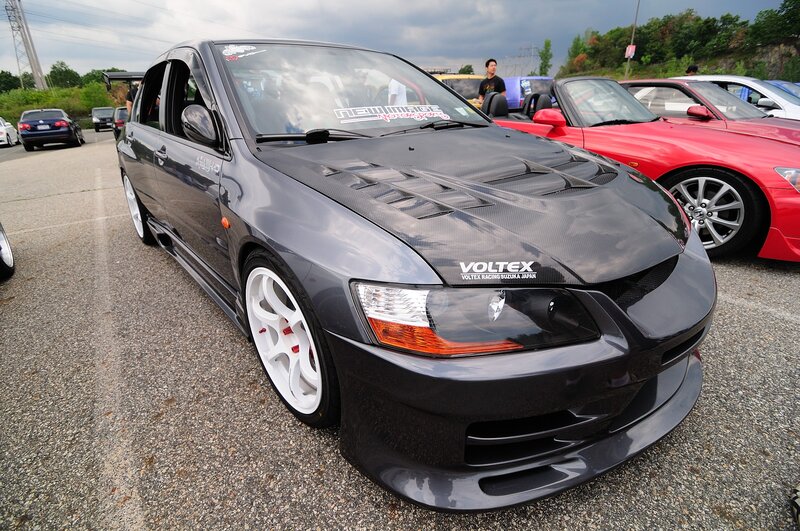 Black Modified Sedan — Gray, Outdoor