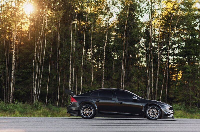 Black Modified Sedan — Serene, Sunset, Photograph