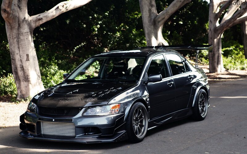 black modified sports car