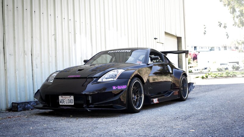 black modified sports car
