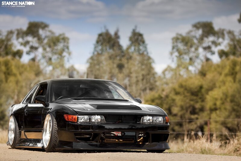 black modified sports car