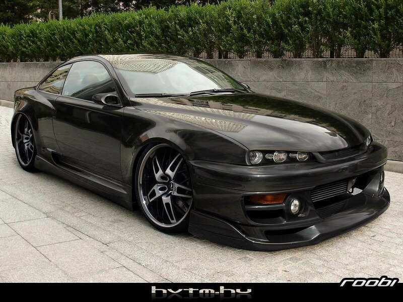 black modified sports car