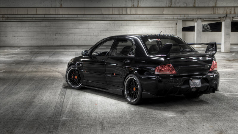 black modified sports car