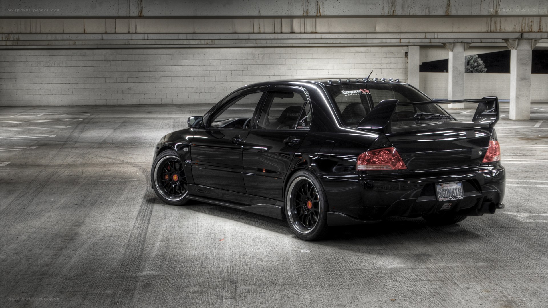 black modified sports car