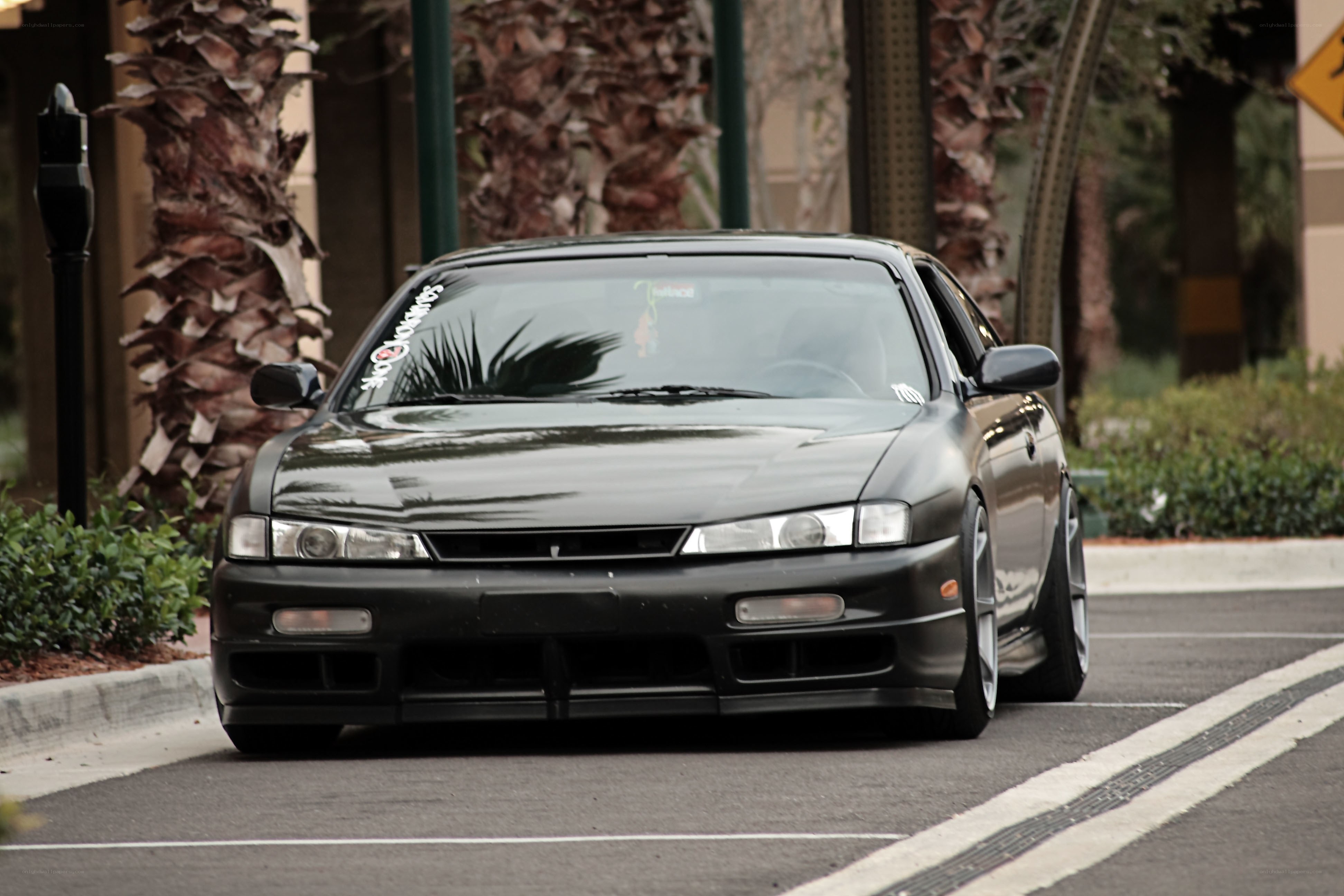 black modified sports car